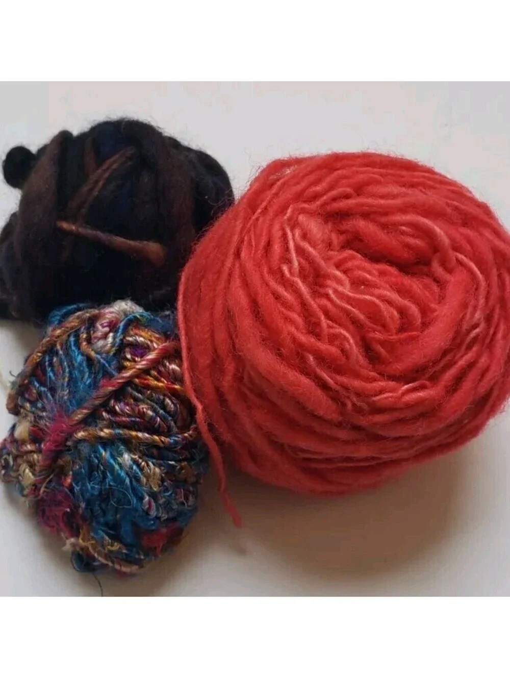 Lot Wool Yarn Worsted Merino Napal Recycled Silk Gray Reds Multicolor Plymouth